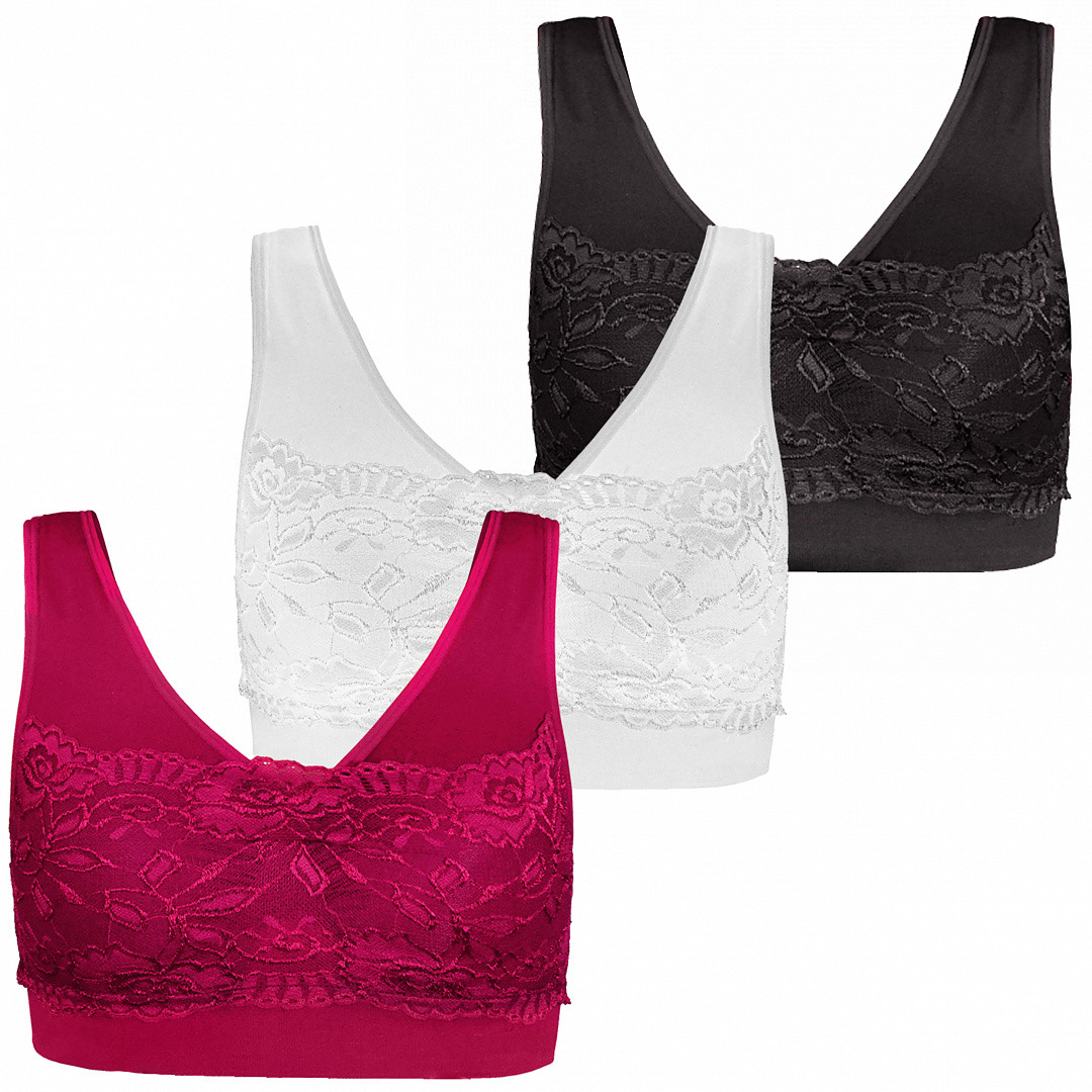 Бюстгальтер топ мереживний Wellamart, Набір з 3 шт., Розмір [L/XL] (Арт. 5959-7), фото 1