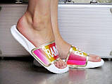 Шльопанці білі гумові літні жіночі з голограмою, фото 6