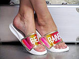 Шльопанці білі гумові літні жіночі з голограмою, фото 4