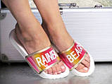 Шльопанці білі гумові літні жіночі з голограмою, фото 5