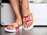 Шльопанці білі гумові літні жіночі з голограмою, фото 3