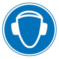 Знак зобов"язувальний. Необхідно носити засоби для захисту органів слуху