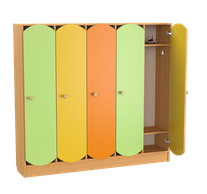 Шкаф детский 5-секционный для раздевалки, цветной - фото 1 - id-p1450659852