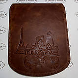 Клапан для рюкзака "Париж". Колір "Коньячний"., фото 3