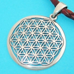 Срібна "Квітка Життя" амулет - підвіска зі срібла 925 проби (⌀28 мм, 4 г)