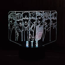 Акриловий світильник-нічник гурт BTS 2 білий tty-n000461
