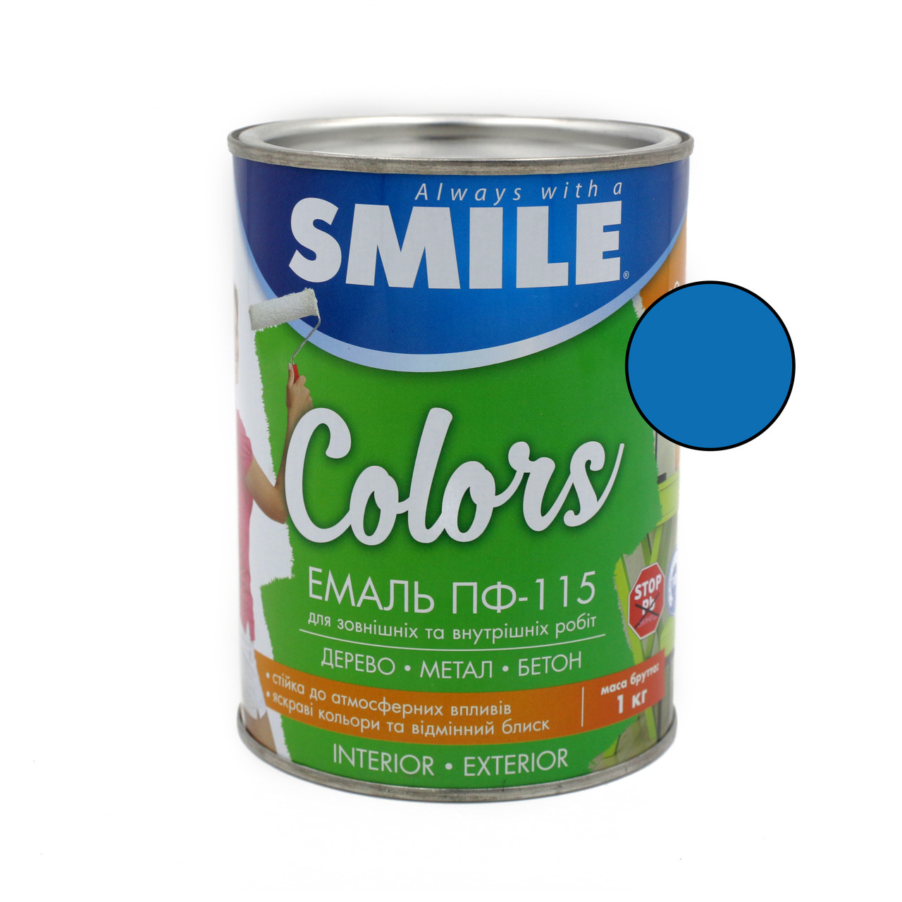Фарба Smile ПФ-115 синя 0,9 кг