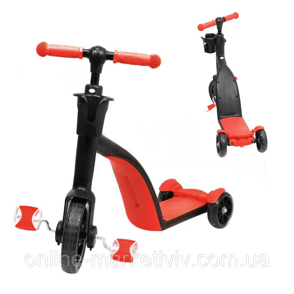 Дитячий самокат беговел велосипед Scooter 3 в 1 / Триколісний велосипед