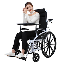 Ручна складана коляска для інвалідів з туалетом MIRID S119. Багатофункціональне інвалідне крісло.