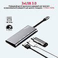 USB-C хаб 6-в-1 Promate LinkHub-C2 HDMI/3xUSB 3.0/SD/MicroSD Grey (linkhub-c2.grey), фото 4