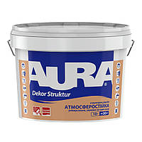Структурная краска AURA Dekor Struktur для фасадов и интерьеров белая 10 л