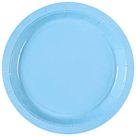 Тарілки паперові стиль "Пастель Блакитна", 6 шт, 17 см, Набор тарелок "Голубой Пастель" 1502-4904