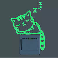 Наклейка на вимикач світиться в темряві Кіт