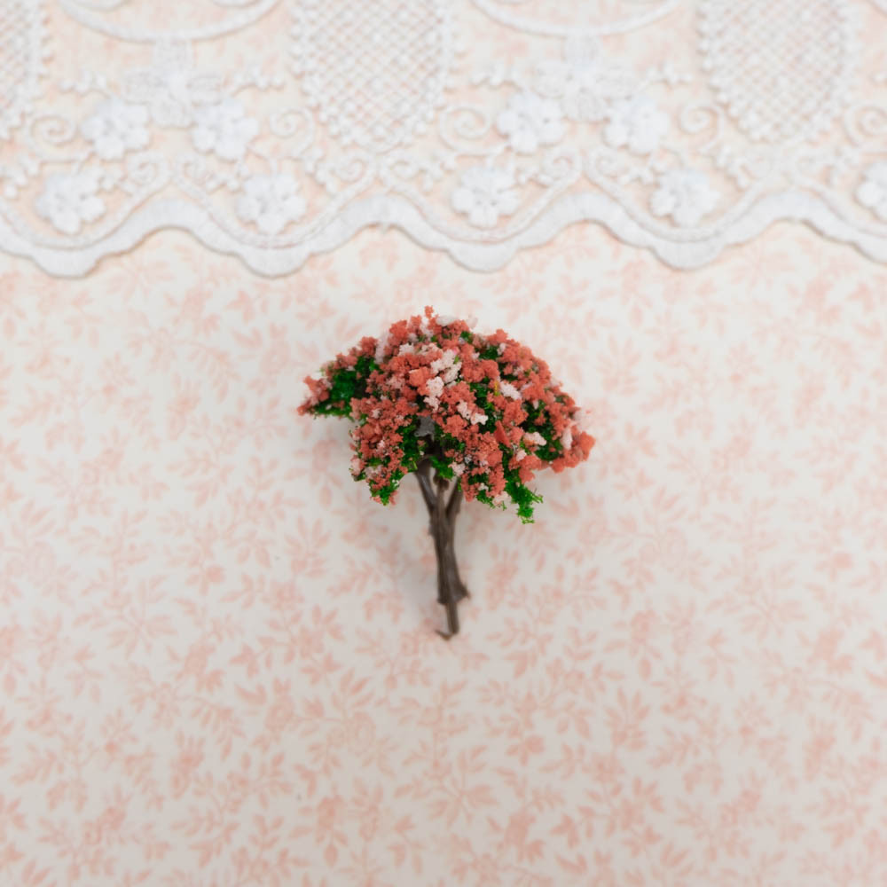 Штучне Дерево для Діорами та Мініатюри 5.5 см ЗЕЛЕНЕ та ПЕРСИК, фото 1