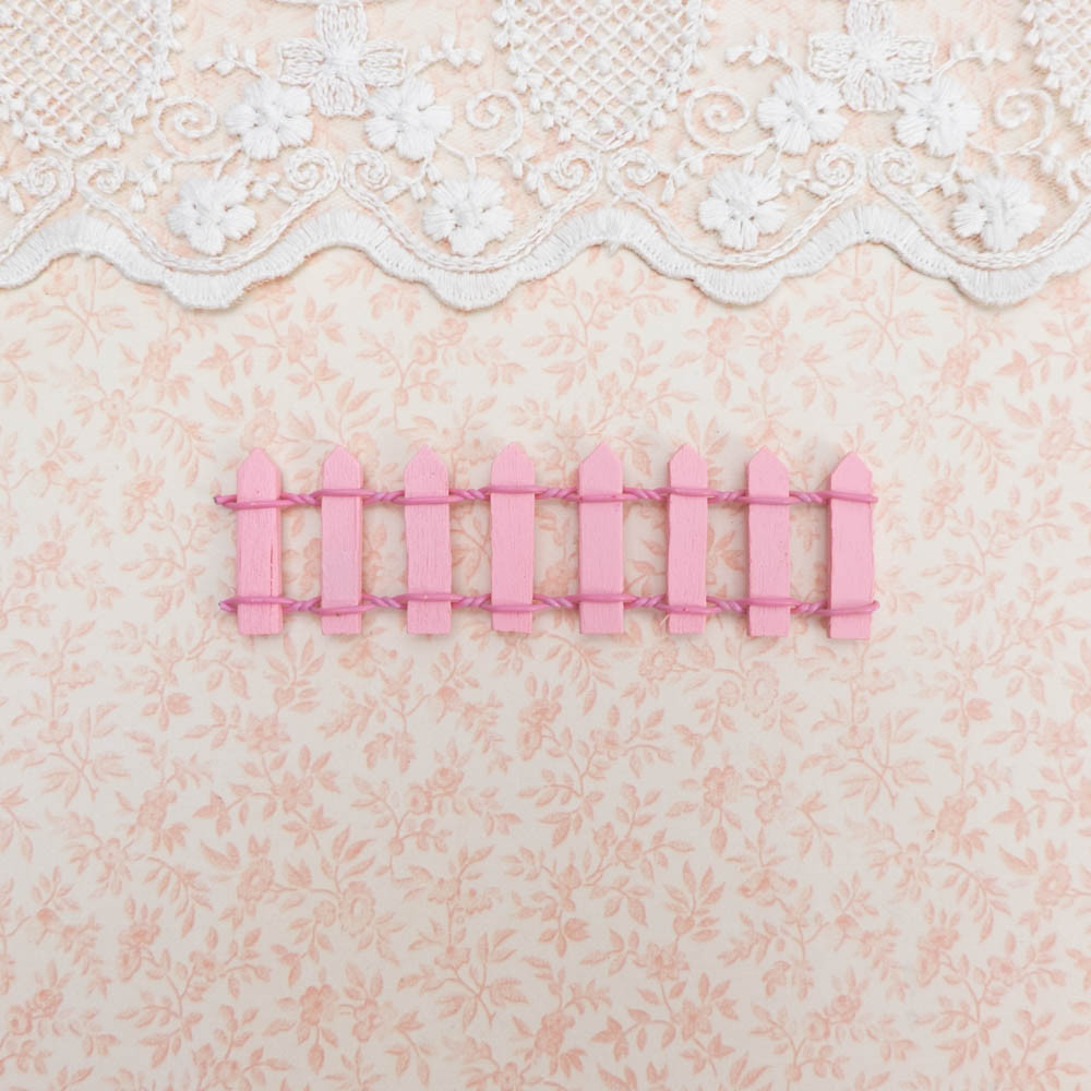 Паркан Огорожа Мініатюра для Діорами 10*3 см РОЖЕВИЙ, фото 1