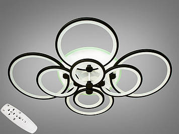 Люстра світлодіодна стельова 8022/8 BK LED 3color dimmer