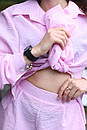 Літній жіночий рожевий костюм з шортами Лейна 42 44 46 48 розміри, фото 4