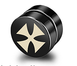 Магнітні сережки кліпси-обманки. Кліпси з хрестом на одне вухо стиль 3, фото 2