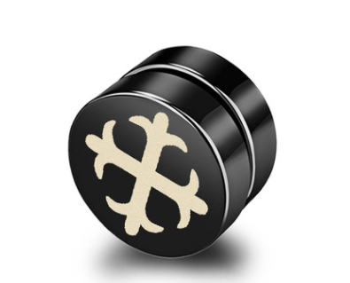 Магнітні сережки кліпси-обманки. Кліпси з хрестом на одне вухо стиль 3, фото 1