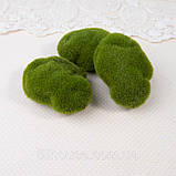 Мініатюрний штучний мох камінь 7*4.5 см, фото 2