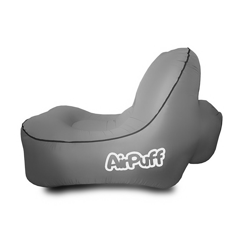 Надувное кресло лежак AirPuff для отдыха на природе и пляже (Silver) - фото 1 - id-p1111553489