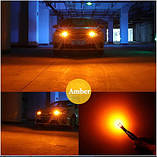 Помаранчевий Жовтий T10 W5W з обманкою LED 6 SMD світлодіодна автолампа безцокольна 12В, фото 7