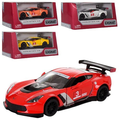 Колекційна машинка Chevrolet Corvette C7 KT5397w Kinsmart метал дитяча інерційна іграшка для дітей