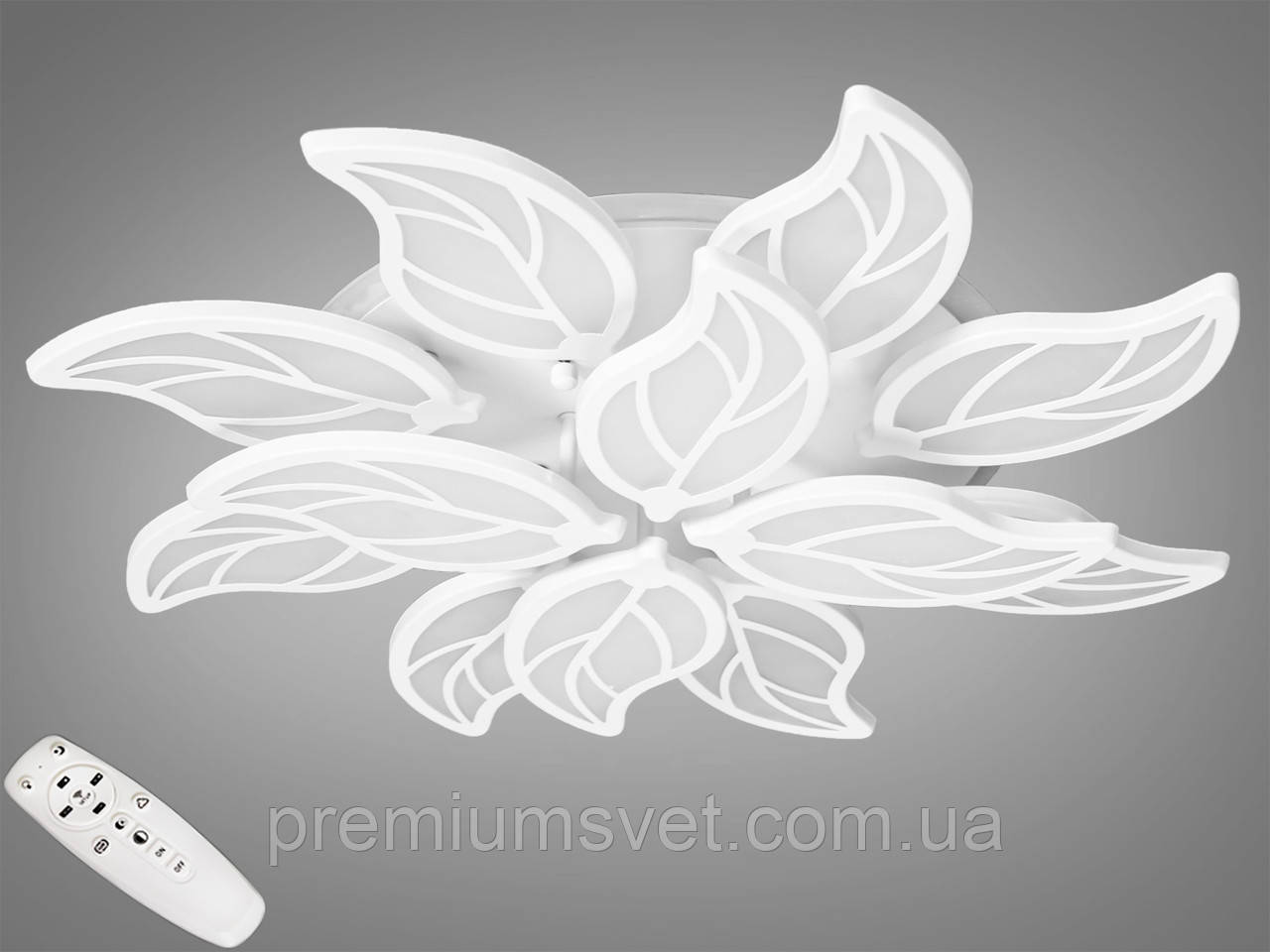 Люстра світлодіодна стельова 8028/8+4 WH LED 3color dimmer, фото 1