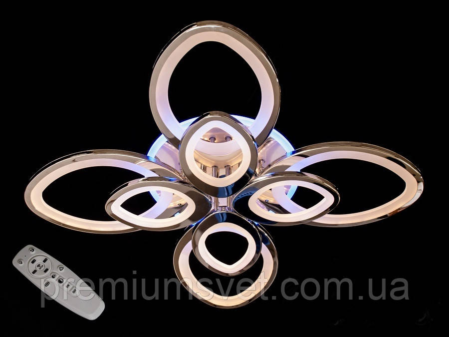 Світлодіодна люстра колір золото 8059/4+4G LED 3color dimmer, фото 1