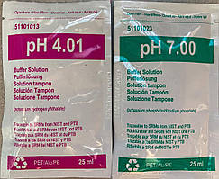 Набір саші з калібрувальними розчинами для pH-метрів XS Set CAL pH BIS SACHET 25ml (1x25 мл pH4 + 1x25 мл pH7)