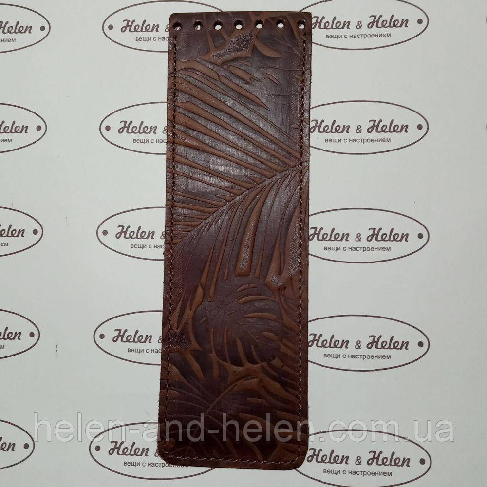 Клапан для сумки вузький. "Пальми". Колір "кін'ячний", фото 1