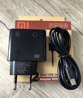 Зарядка Xiaomi + Кабель micro USB 2 Виходи по 2 Ампера (MDY-05-AA), фото 2