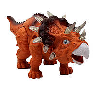 Іграшковий Динозавр «Тріцератопс» Dinosaurs, ходить, світлові та звукові ефекти, 35 * 15 * 13 см, (854B), фото 2