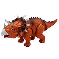 Іграшковий Динозавр «Тріцератопс» Dinosaurs, ходить, світлові та звукові ефекти, 35 * 15 * 13 см, (854B), фото 3