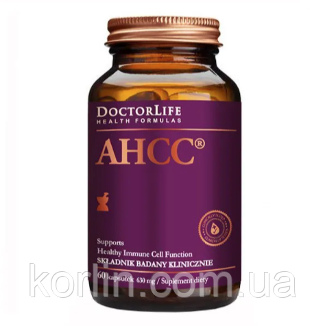 AHCC 630 мг Екстракт Міцеля Шиїтаке Для імуніта 60 капсул Doctor Life США Доставка з ЄС