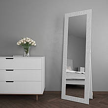 Велике підлогове дзеркало в повний зріст в білій рамі 176х56 Black Mirror в спальню