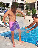 Шорти хамелеон для плавання, пляжні чоловічі спортивні змінюють колір малиновий-синій розмір L код 26-0113, фото 6