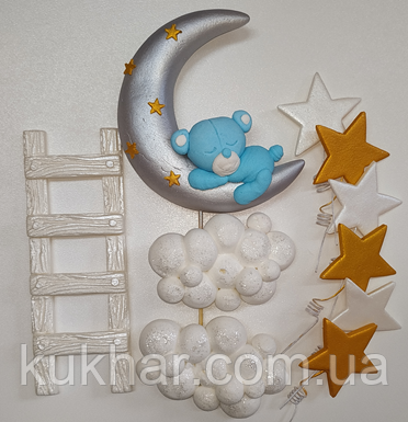 Прикраса на торт "ведмедик на місяць", фото 1