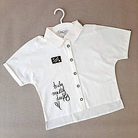 Шкільна сорочка для дівчинки молочна 128