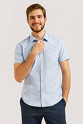 Чоловіча сорочка з коротким рукавом Finn Flare B20-42028-106 блакитна L