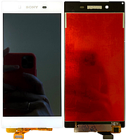 Дисплей модуль тачскрин Sony E6603 Xperia Z5/E6633/E6653/E6683 белый оригинал переклеенное стекло