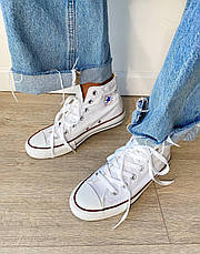 Чоловічі білі високі кеди конверси Converse на шнурівці конверс all star ал стар ал стар конверси, фото 4
