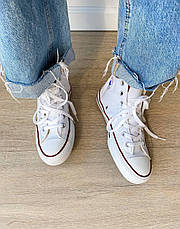 Жіночі текстильні білі високі кеди конверси Converse на шнурівці високі конверс all star ал стар, фото 3