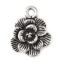 Підвіски металеві Finding Ккулон квітка троянда Античне срібло 14 мм x 10 мм