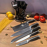 Набір кухонних ножів на крутій підставці 9 об'єктів Edenberg EB-3611 Набір ножів з нержавіючої сталі, фото 3