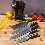 Набір кухонних ножів на крутій підставці 9 об'єктів Edenberg EB-3611 Набір ножів з нержавіючої сталі, фото 5