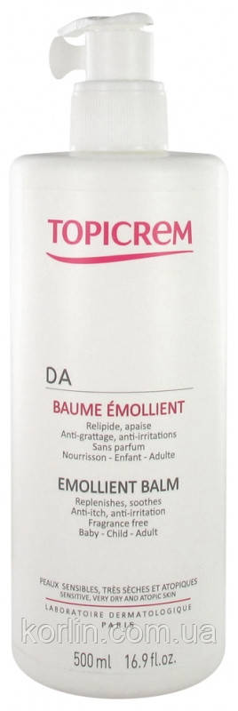 Topicrem DA Baume emollient Бальзам ліпідовмісний топікрем АТ 500 мл. Франція
