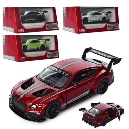 Дитяча колекційна машинка Kinsmart Bentley Continental GT3 5' KT5417W металева інерційна відчиняються двері іграшка