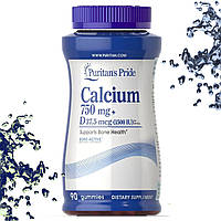 Puritan's Pride Calcium 750 mg + D 37.5 mcg (1500 IU) Кальцій + Вітамін D 90 жувальних таблеток