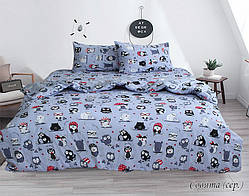 ТМ TAG Комплект постільної білизни Совята сірий